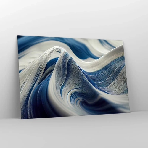 Glass picture - Fluidity of Blue and White - 120x80 cm