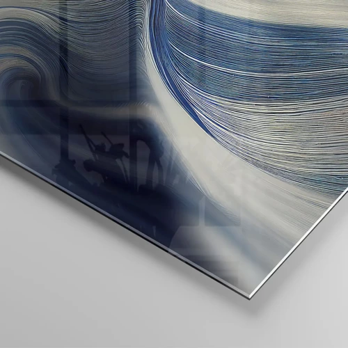 Glass picture - Fluidity of Blue and White - 160x50 cm