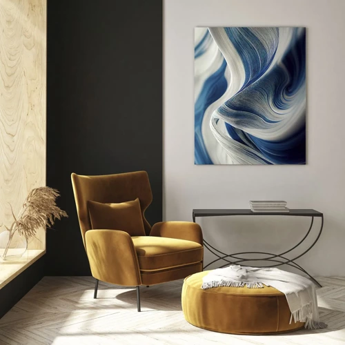 Glass picture - Fluidity of Blue and White - 50x70 cm