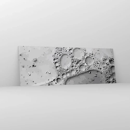 Glass picture - Foamy Footprint - 140x50 cm