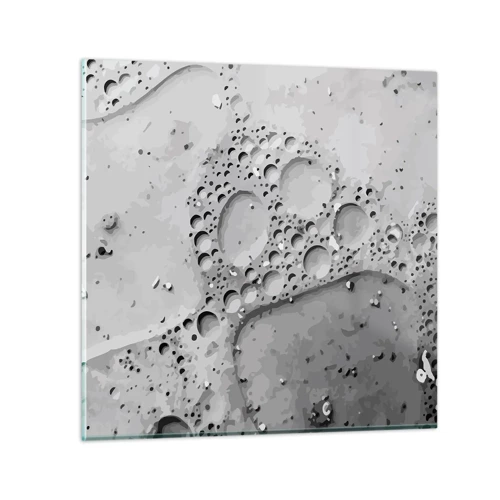 Glass picture - Foamy Footprint - 40x40 cm