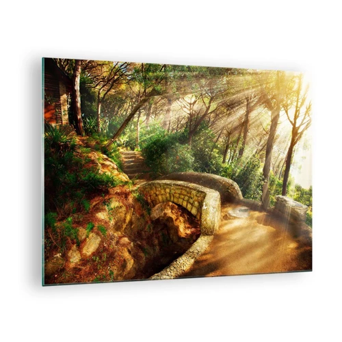 Glass picture - From the Bridge to Enchanted Forest - 70x50 cm