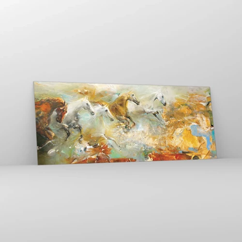 Glass picture - Gallopping through the World - 100x40 cm