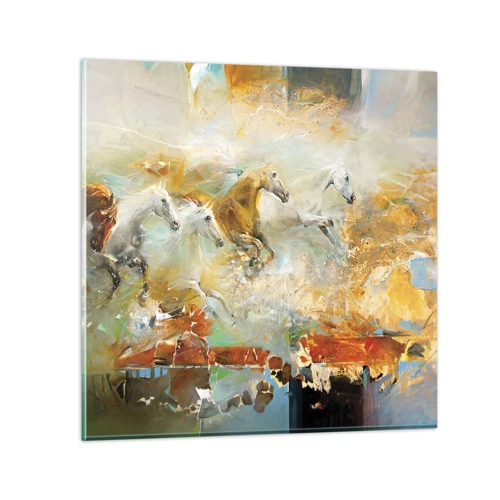 Glass picture - Gallopping through the World - 70x70 cm
