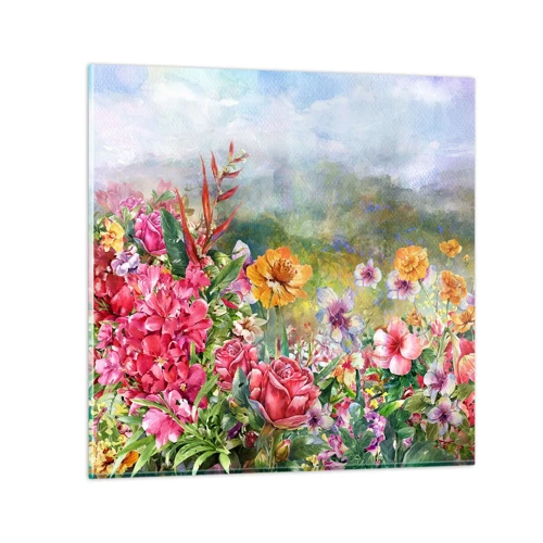 Glass picture - Garden which Went Crazy - 30x30 cm