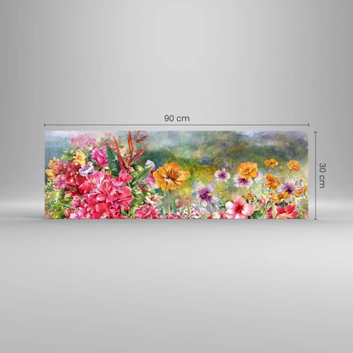 Glass picture - Garden which Went Crazy - 90x30 cm