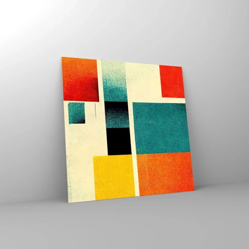 Glass picture - Geometric Abstract - Good Energy - 30x30 cm