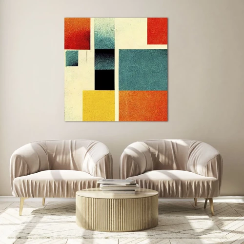 Glass picture - Geometric Abstract - Good Energy - 40x40 cm