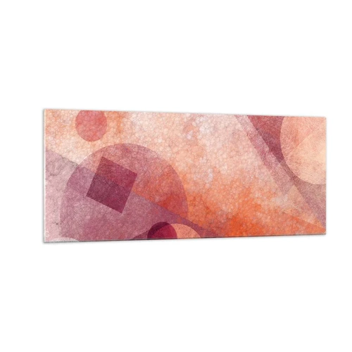 Glass picture - Geometrical Transformation in Pink - 100x40 cm