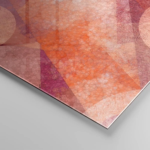 Glass picture - Geometrical Transformation in Pink - 100x40 cm