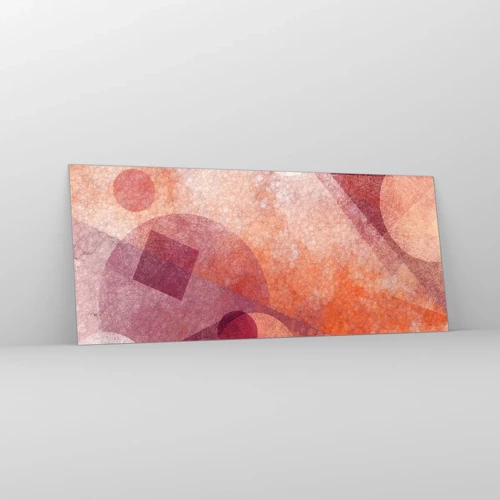 Glass picture - Geometrical Transformation in Pink - 120x50 cm