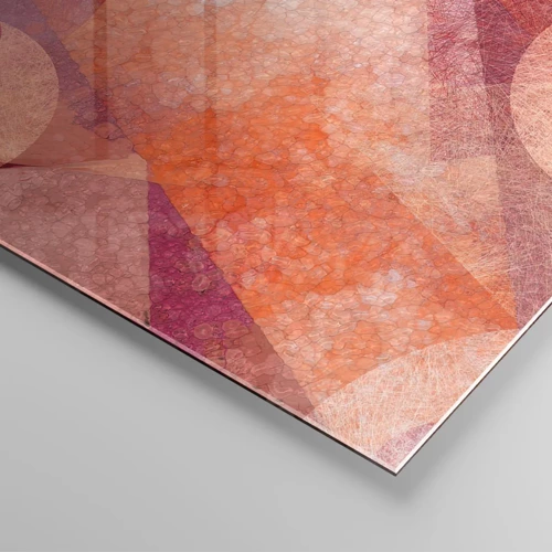 Glass picture - Geometrical Transformation in Pink - 50x70 cm