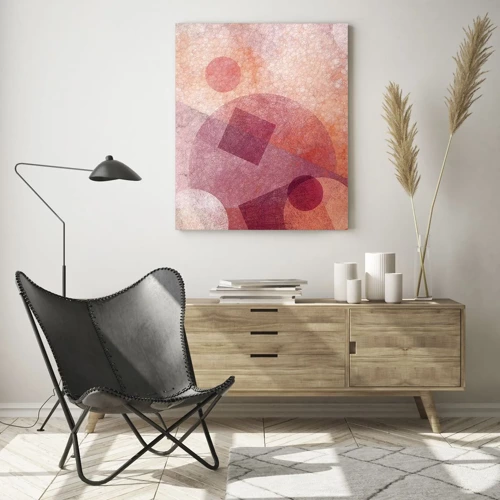 Glass picture - Geometrical Transformation in Pink - 50x70 cm