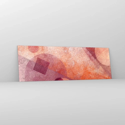 Glass picture - Geometrical Transformation in Pink - 90x30 cm