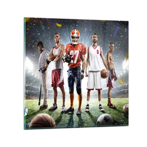 Glass picture - Gladiators of the Pitch - 70x70 cm