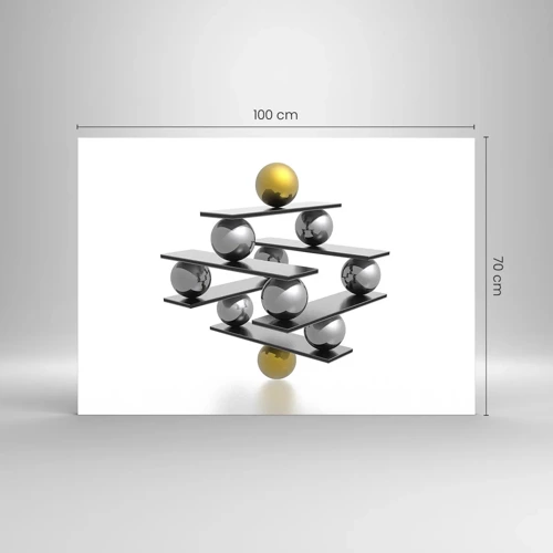 Glass picture - Gold-Silver Balance - 100x70 cm