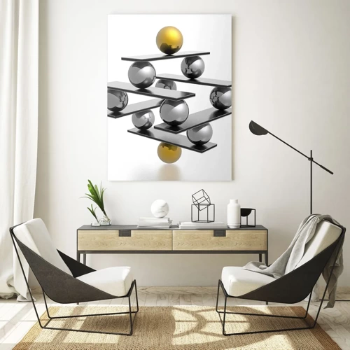 Glass picture - Gold-Silver Balance - 50x70 cm