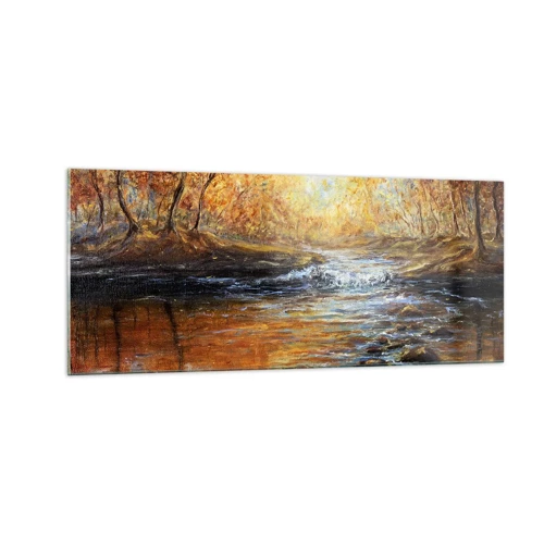 Glass picture - Golden Brook - 100x40 cm