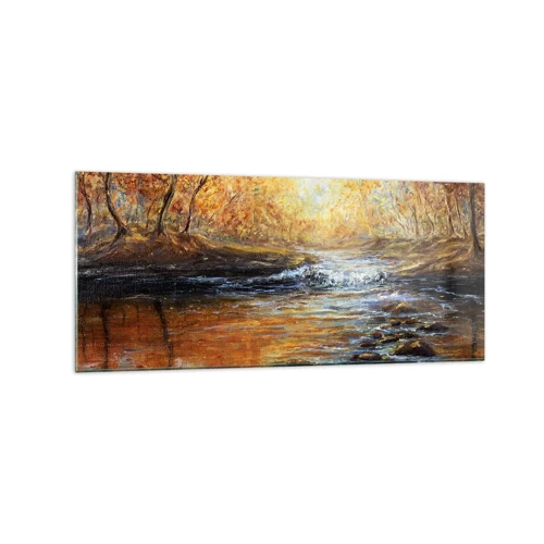 Glass picture - Golden Brook - 120x50 cm