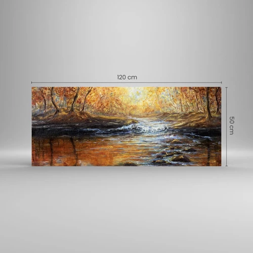 Glass picture - Golden Brook - 120x50 cm