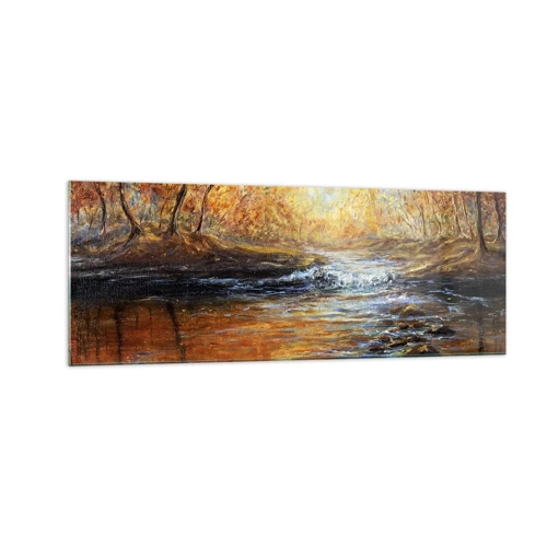 Glass picture - Golden Brook - 140x50 cm
