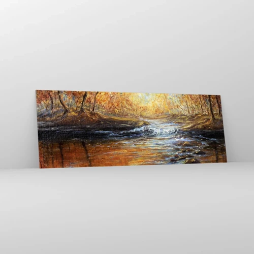 Glass picture - Golden Brook - 140x50 cm