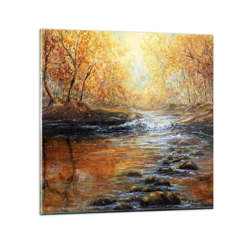 Glass picture - Golden Brook - 50x50 cm