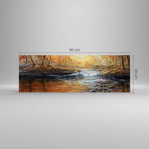 Glass picture - Golden Brook - 90x30 cm