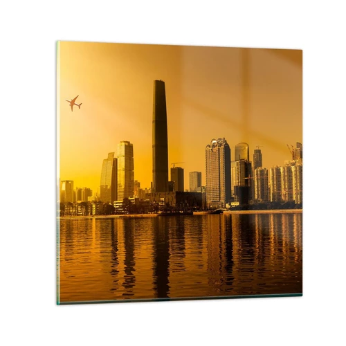 Glass picture - Golden City - 30x30 cm