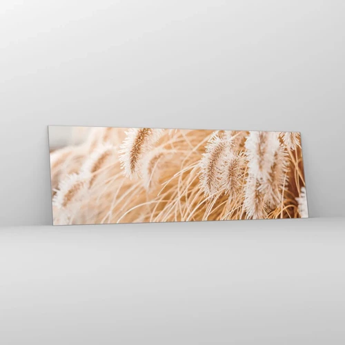 Glass picture - Golden Rustling of Grass - 90x30 cm