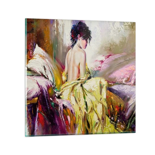 Glass picture - Graceful in Yellow - 30x30 cm