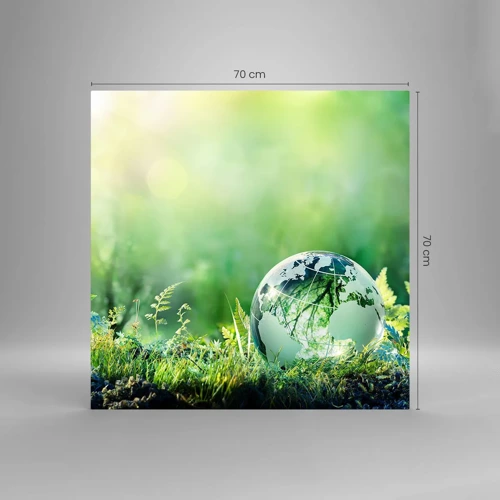 Glass picture - Green Planet - 70x70 cm