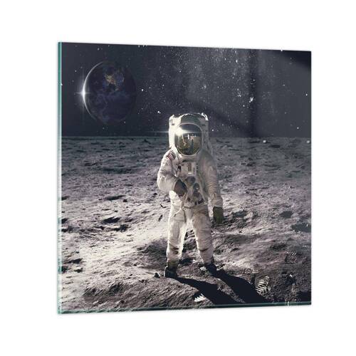 Glass picture - Greetings from the Moon - 70x70 cm