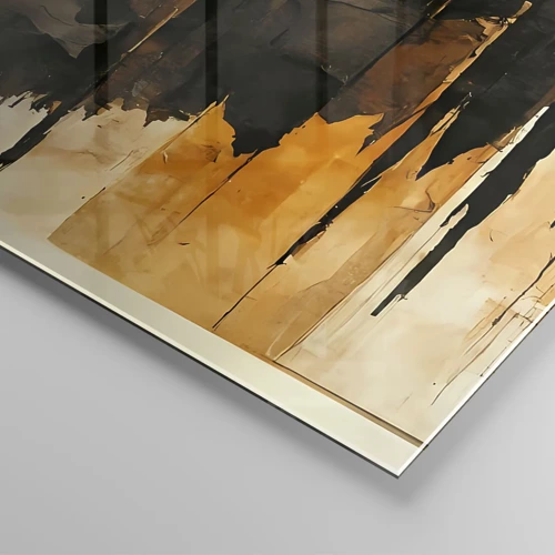Glass picture - Harmony of Black and Gold - 160x50 cm