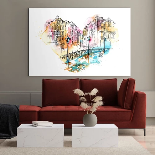 Glass picture - Heart of a City - 70x50 cm