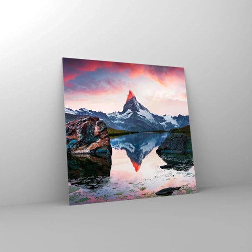 Glass picture - Heart of the Mountains Is Hot - 50x50 cm