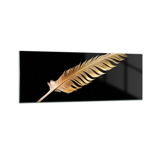 Glass picture - High-Class Feather - 140x50 cm