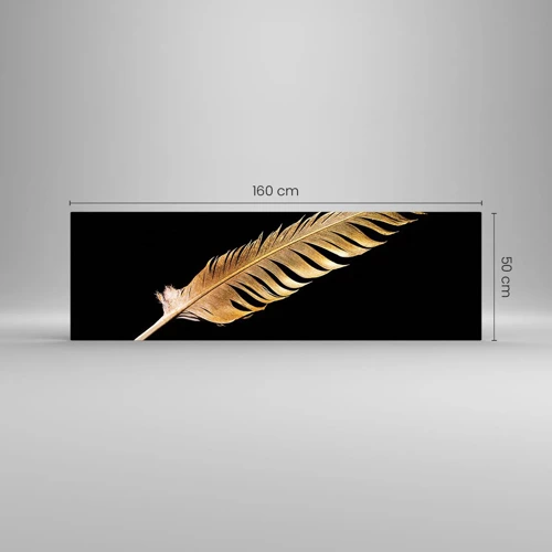 Glass picture - High-Class Feather - 160x50 cm