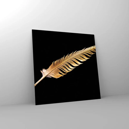 Glass picture - High-Class Feather - 30x30 cm