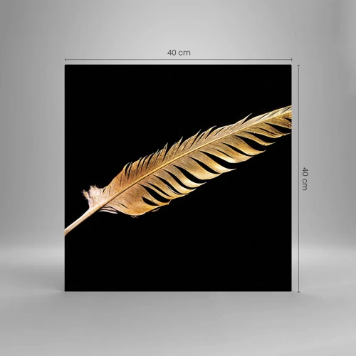 Glass picture - High-Class Feather - 40x40 cm