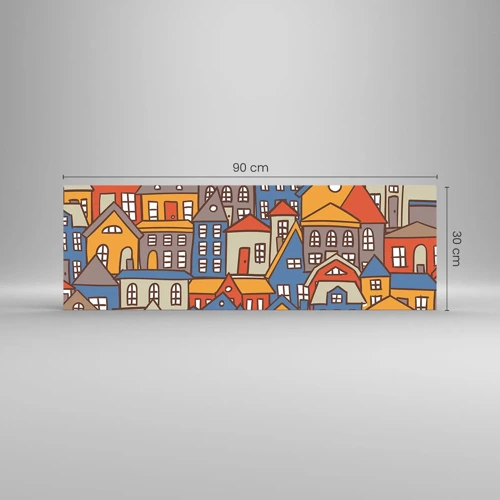 Glass picture - House after House - 90x30 cm