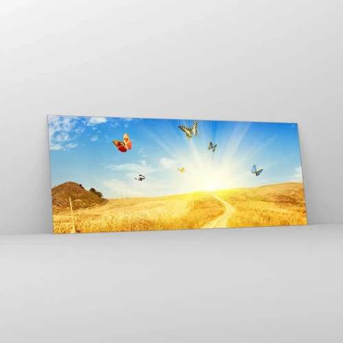 Glass picture - How Can You Not Love the Summer? - 100x40 cm