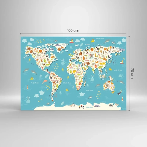 Glass picture - I Love the Whole World - 100x70 cm