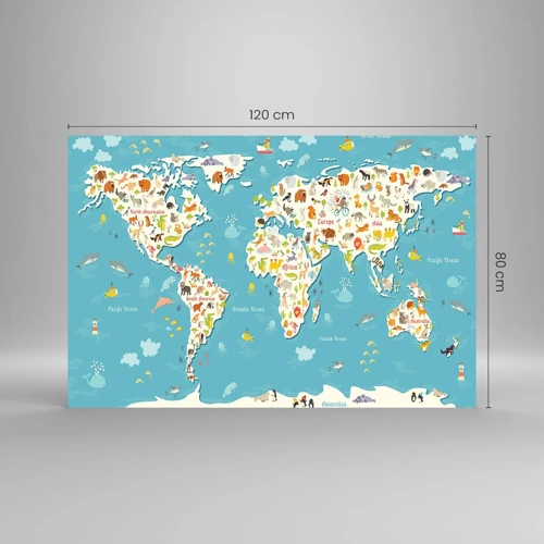 Glass picture - I Love the Whole World - 120x80 cm