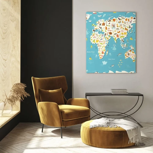 Glass picture - I Love the Whole World - 50x70 cm