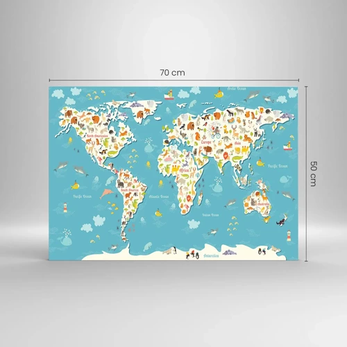 Glass picture - I Love the Whole World - 70x50 cm
