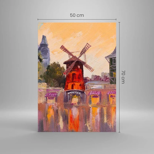 Glass picture - Icons of Paris - Moulin Rouge - 50x70 cm