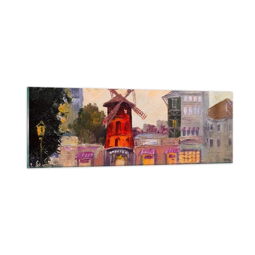 Glass picture - Icons of Paris - Moulin Rouge - 90x30 cm