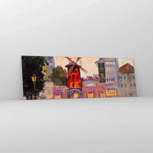 Glass picture - Icons of Paris - Moulin Rouge - 90x30 cm
