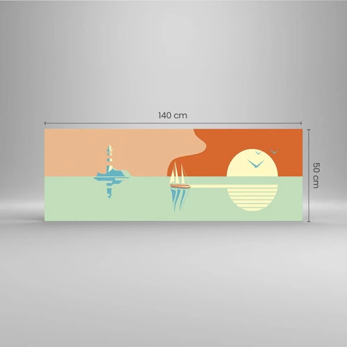 Glass picture - Ideal Sea Landscape - 140x50 cm